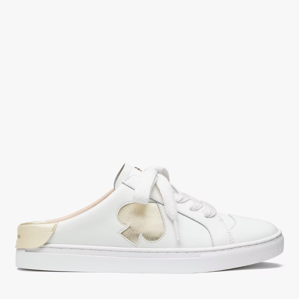 kate spade White and Gold Slip-On Sneakers
